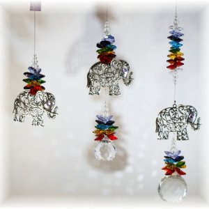 elephant suncatcher chakra 3 sizes