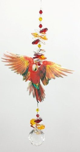 red macaw suncatcher- large size red macaw suncatcher- large size