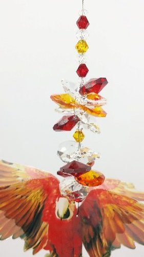 red macaw suncatcher- large size red macaw suncatcher- large size