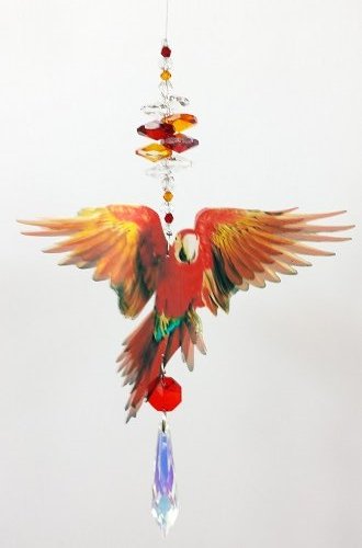 red macaw suncatcher- small size red macaw suncatcher- small size