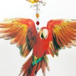 red macaw suncatcher- small size