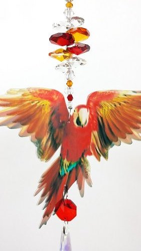 red macaw suncatcher- small size red macaw suncatcher- small size