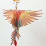 red macaw suncatcher- small size
