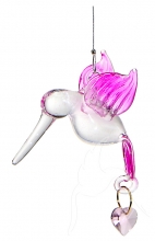 pink glass hummingbird