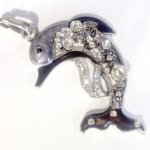rhinestone dolphin charm