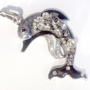 rhinestone dolphin charm