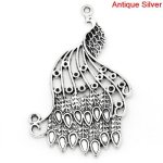 medium peacock charm