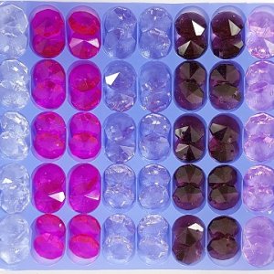 Octagon Tray 100pc- 14mm Pink Purple Mix