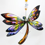 dragonfly suncatcher orange and lilac