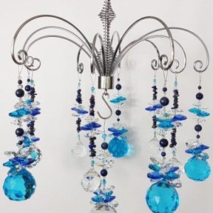 lapis crystal chandelier