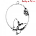 Butterfly charm large oval