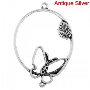 Butterfly charm large oval
