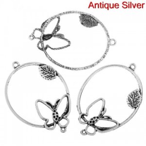 Butterfly charm large oval