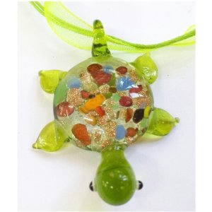 glass turtle charm set of 3