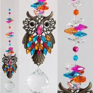 rainbow owl suncatcher #1