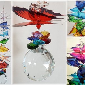 large 7 butterfly chakra suncatcher