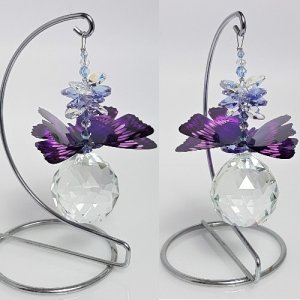 purple butterfly ball suncatcher on stand 1