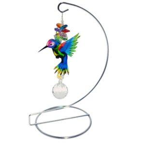 Rainbow Hummingbird Suncatcher With Stand
