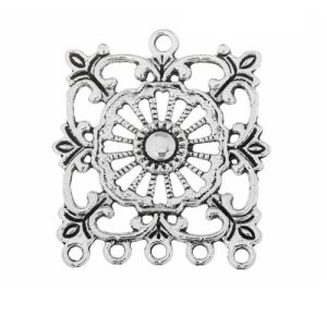 Floral Square Joiner Charm pack of 3