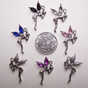 Rhinestone Fairy Charms pack of 5