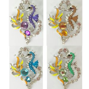 rhinestone seahorse pendant