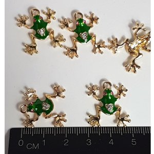 small rhinestone frog charms 2