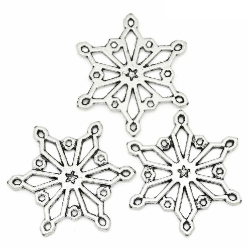 snowflake charm pack of 6