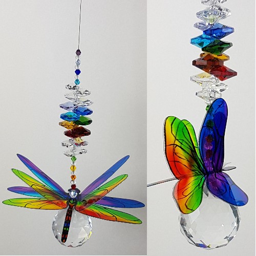 chakra dragonfly suncatcher 30mm ball