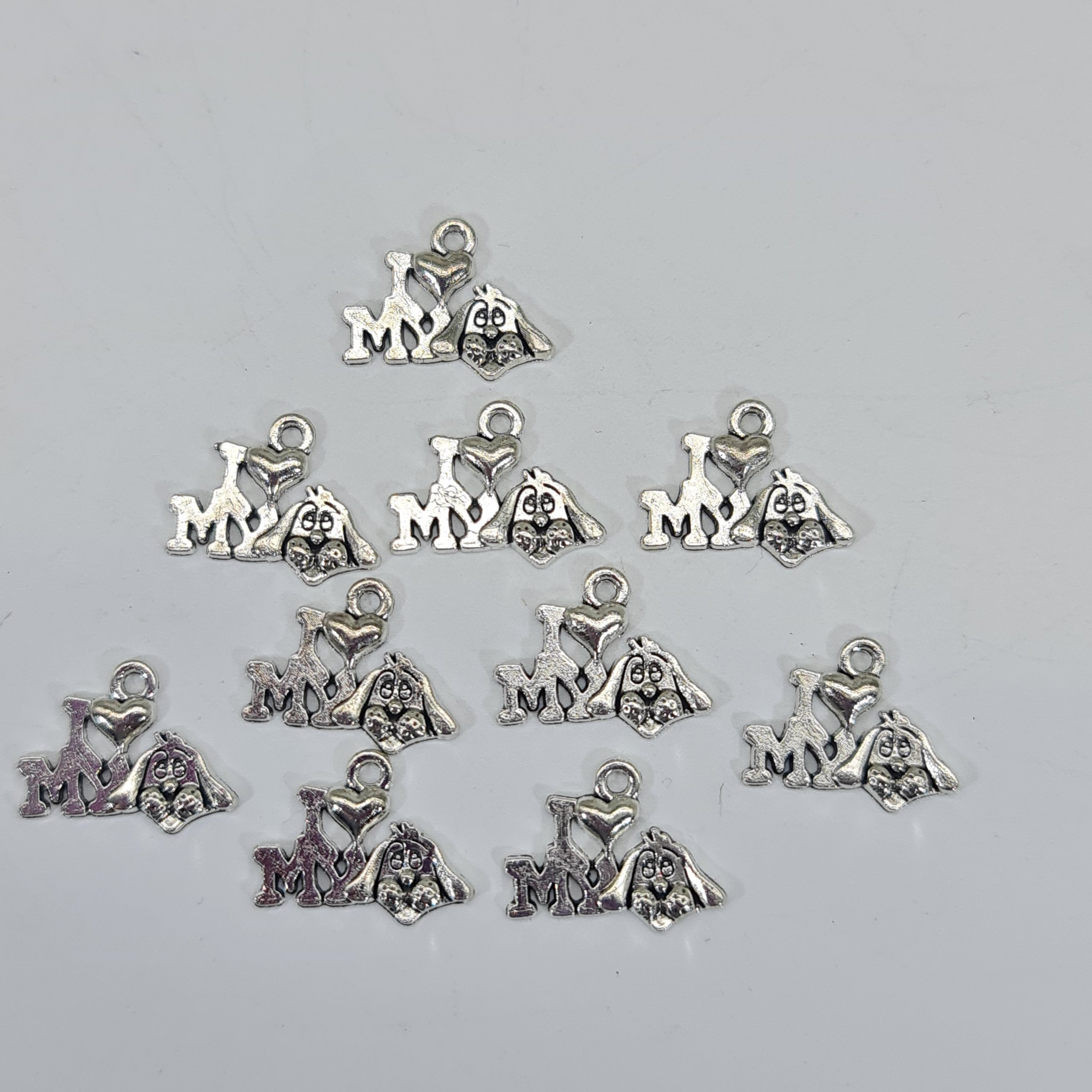 I love my dog charms pack of 10