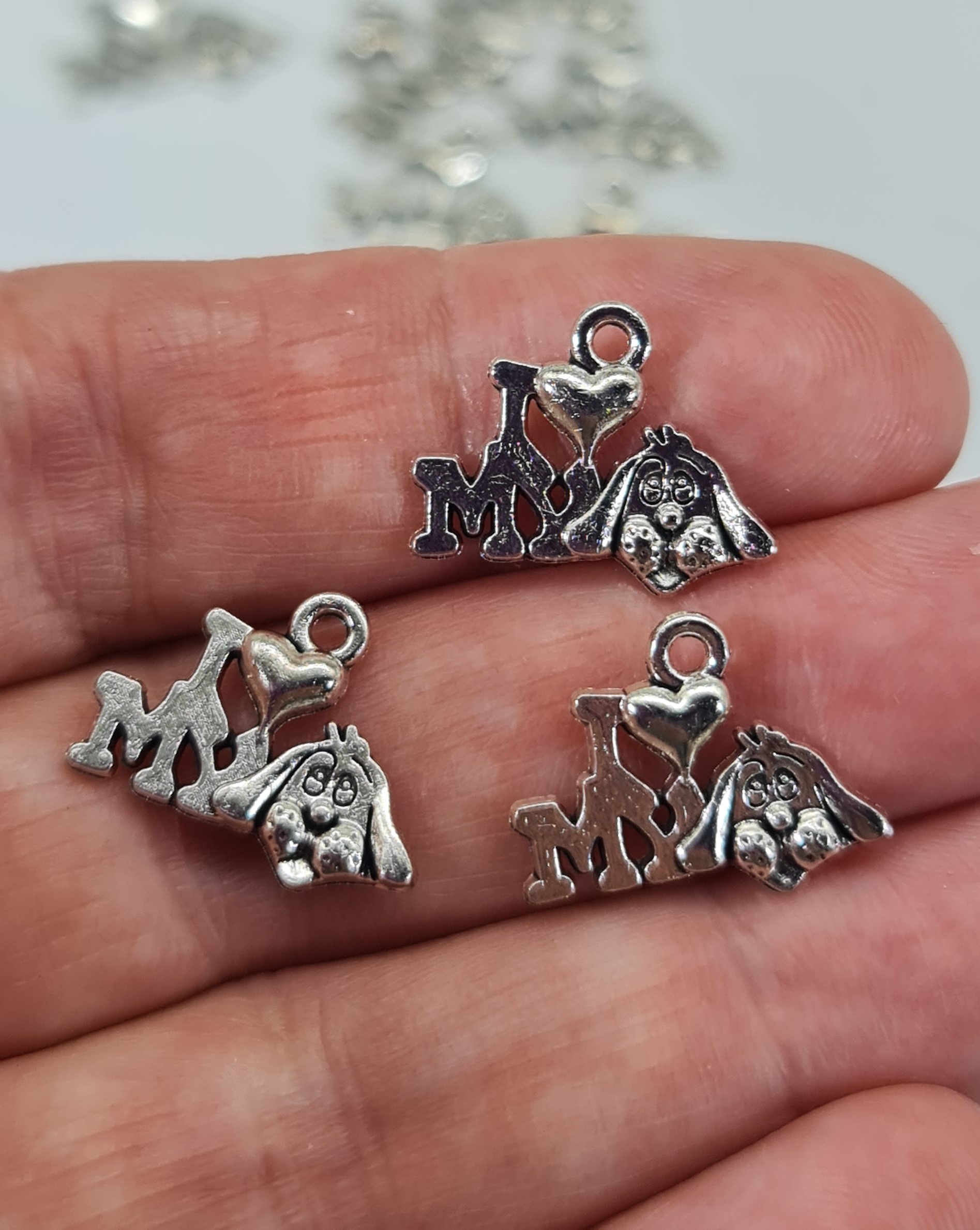 I love my dog charms pack of 10