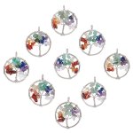 Gemstone tree of life charm pendants