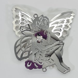 Stainless Steel Filigree Fairy Charm 3D. Fairy charms and pendants for making suncatchers, jewelry and crafts.