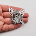 Stainless Steel Filigree Fairy Charm 3D. Fairy charms and pendants for making suncatchers, jewelry and crafts.