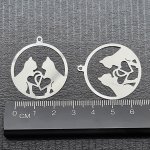 Filigree Cat and Heart Charm #2- pack of 2