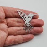 Filigree Hummingbird Stainless Steel Charm pack of 2