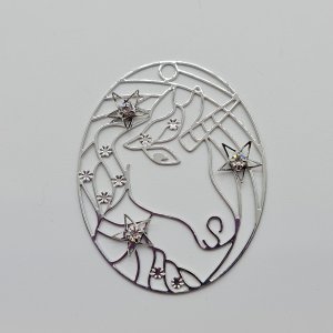 Unicorn Filigree Rhinestone Charm