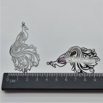 Filigree Peacock Charm pack of 2. Bird charms and pendants, peacocks or phoenix.