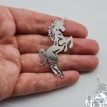 Unicorn Filigree Charm Stainless Steel #1. Charms and pendants for suncatchers, jewelry and craft projects.