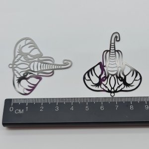 Filigree Elephant Charm pack of 2