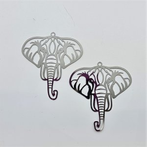 Filigree Elephant Charm pack of 2