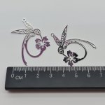 Filigree Hummingbird Flower Charm pack of 2