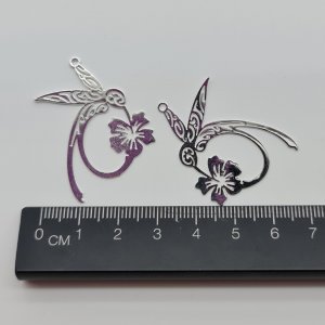 Filigree Hummingbird Flower Charm pack of 2