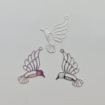 Filigree Bird Charm small pack of 3