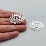 Buddha Lotus Flower Filigree Charm pack of 2. Religious, spiritual charms and pendants.