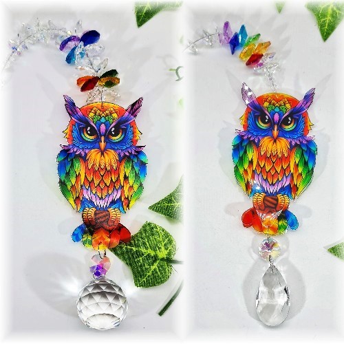 chakra owl suncatcher large and small gnc chakra owl suncatcher large and small