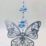 ex lg butterfly suncatcher pink blue