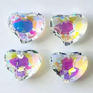 36mm twist heart crystals abclear