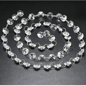 clear crystal chains 1m