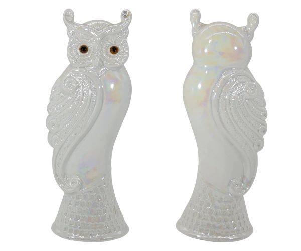 ceramic pearl white owl