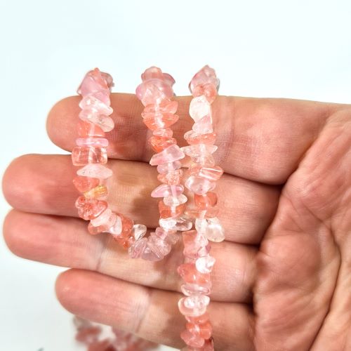 cherry quartz chip beads 2 cherry quartz chip beads